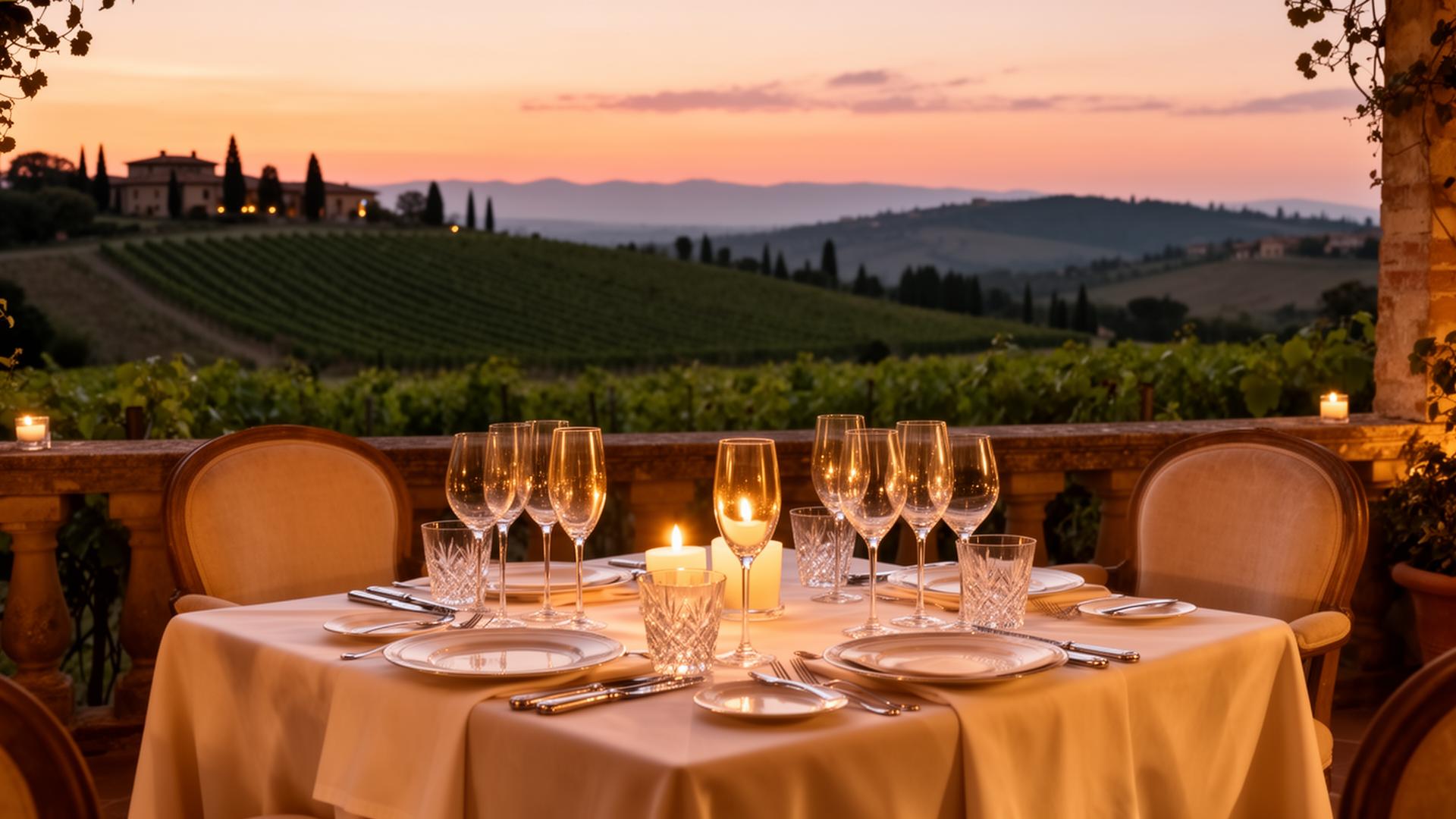 Private vineyard dinner in Tuscany